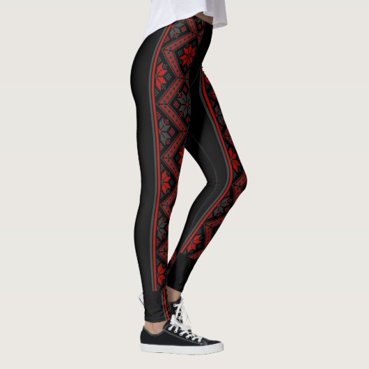 Leggings mit roter und schwarzer Schönheit (Rechts)
