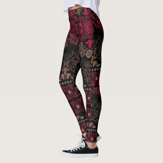 Leggings mit roter und schwarzer Schönheit (Links)