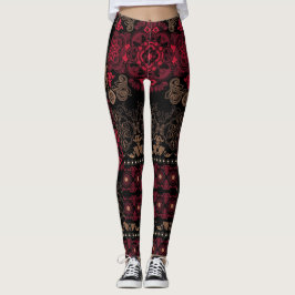 Leggings mit roter und schwarzer Schönheit