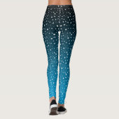 Leggings mit schwarz/blau glänzenden Sternen und M (Rückseite)