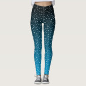 Leggings mit schwarz/blau glänzenden Sternen und M (Vorderseite)