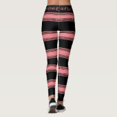 Leggings mit schwarz rosa Streifen und Text (Rückseite)