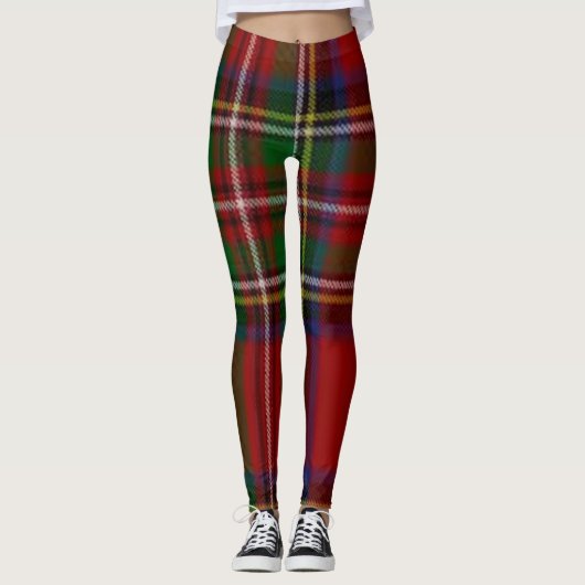 Leggings mit schwarzem Tartan-Muster (Vorderseite)