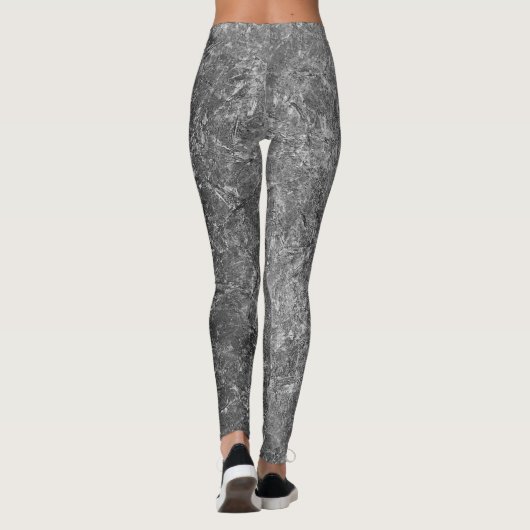 Leggings mit schwarzem und grauem Marmor (Rückseite)