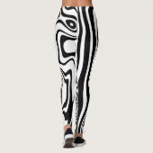 Leggings mit schwarzem und weißem Streifen oder Fa (Rückseite)