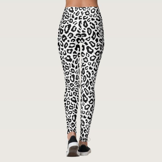 Leggings mit schwarzem/weißem Leopard (Rückseite)