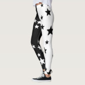 Leggings mit schwarzen und weißen Sternen (Links)