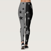 Leggings mit schwarzen und weißen Sternen (Rückseite)