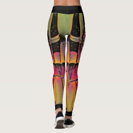 Leggings mit schwarzer Flamme (Rückseite)