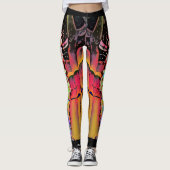 Leggings mit schwarzer Flamme (Vorderseite)