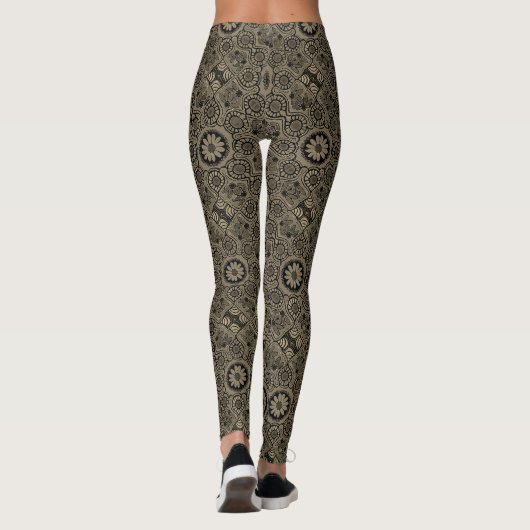Leggings mit Tan und Schwarz (Rückseite)