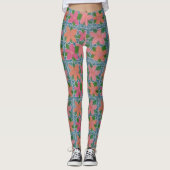 Leggings mit tropischen Flora-Mustern (Vorderseite)