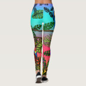 Leggings mit tropischen Vögeln (Rückseite)