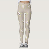 Leggings mit weißem Blumenmuster (Vorderseite)