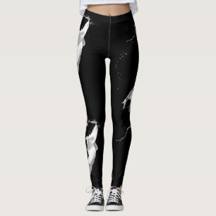 Leggings mit weißem Paint Splash