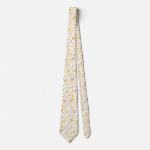 Leggings mit weißen Hintergrund und goldenen Akzen Krawatte