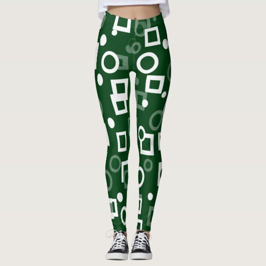 Leggings mit weißer Diamantform (Vorderseite)