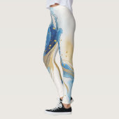 Leggings mit weißer goldblauer Printwerbung (Links)