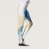 Leggings mit weißer goldblauer Printwerbung (Rechts)