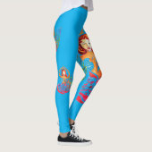 Leggings mit Yoga-Meditations-Frau-Regenbogen-Desi (Rechts)