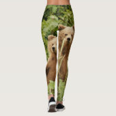 Leggings mit zwei Grizzlybärenjungen plus Mama (Rückseite)