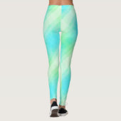 Leggings Moderne blaugelbe grüne Streifen (Rückseite)