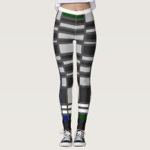 Leggings Mondrian Inspirierte 3 [Farbe auf der Rüc