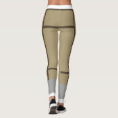 Leggings Mondrian Inspirierte Beige Brown 1 (Rückseite)