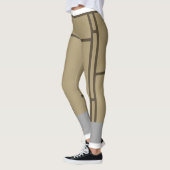 Leggings Mondrian Inspirierte Beige Brown 1 (Links)