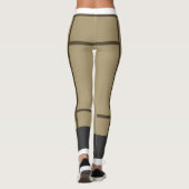 Leggings Mondrian Inspirierte Beige Brown 2 (Rückseite)