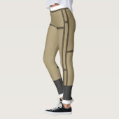 Leggings Mondrian Inspirierte Beige Brown 2 (Links)