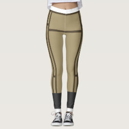 Leggings Mondrian Inspirierte Beige Brown 2