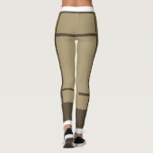 Leggings Mondrian Inspirierte Beige Brown 3 (Rückseite)