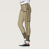 Leggings Mondrian Inspirierte Beige Brown 3 (Links)