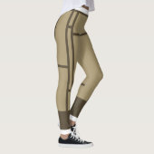 Leggings Mondrian Inspirierte Beige Brown 3 (Rechts)