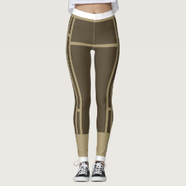 Leggings Mondrian Inspirierte Brown Beige 3