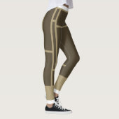Leggings Mondrian Inspirierte Brown Beige 3 (Rechts)