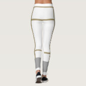 Leggings Mondrian Inspirierte Weißbeige 1 (Rückseite)