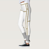 Leggings Mondrian Inspirierte Weißbeige 1 (Links)