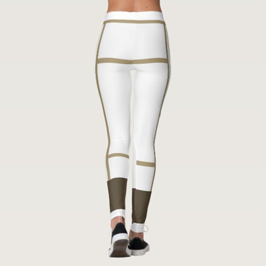 Leggings Mondrian Inspirierte Weißbeige 3 (Rückseite)
