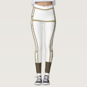 Leggings Mondrian Inspirierte Weißbeige 3 (Vorderseite)