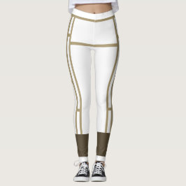 Leggings Mondrian Inspirierte Weißbeige 3
