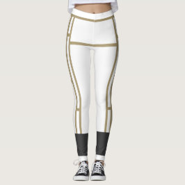 Leggings Mondrian Inspirierte White Beige 2