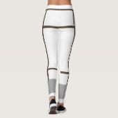Leggings Mondrian Inspirierte White Brown 1 (Rückseite)