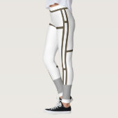 Leggings Mondrian Inspirierte White Brown 1 (Links)