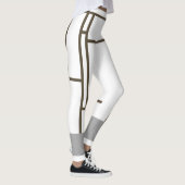 Leggings Mondrian Inspirierte White Brown 1 (Rechts)