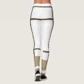 Leggings Mondrian Inspirierte White Brown 3 (Rückseite)