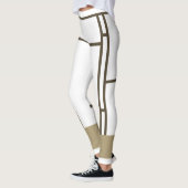 Leggings Mondrian Inspirierte White Brown 3 (Links)