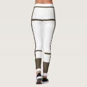 Leggings Mondrian Inspirierte White Brown 4 (Rückseite)