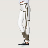 Leggings Mondrian Inspirierte White Brown 4 (Links)